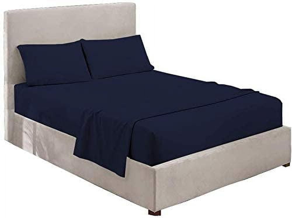 Breathable Luxury Luxury Bed Sheets Set - 800 Thread Count 100% Egyptian Cotton Sheets - 4 Piece Sheet Set Fits Mattress Upto 24 Inch D... - Breathable Egyptian Cotton Flat & Fitted Sheets Detail