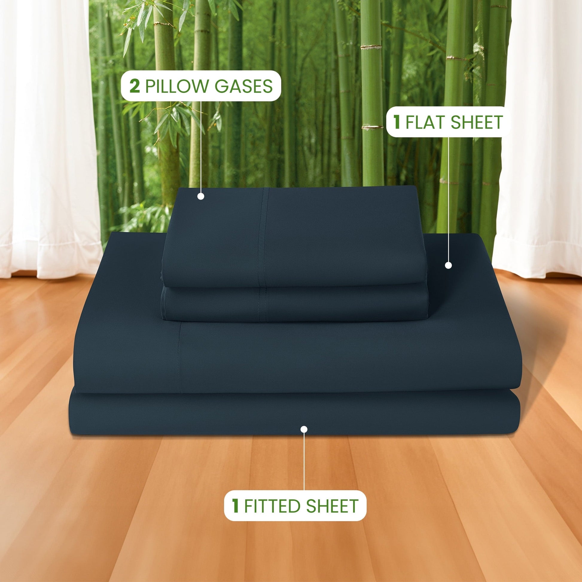 Ultra-Soft 100% Organic Luxurious Bamboo Sheets, Queen Sheet Set 4-Piece with 16" Deep Pocket, Silky Smooth Luxury Bed Sheets, N... - Cooling Hotel Quality Bedding Sheets and Pillowcases Detail