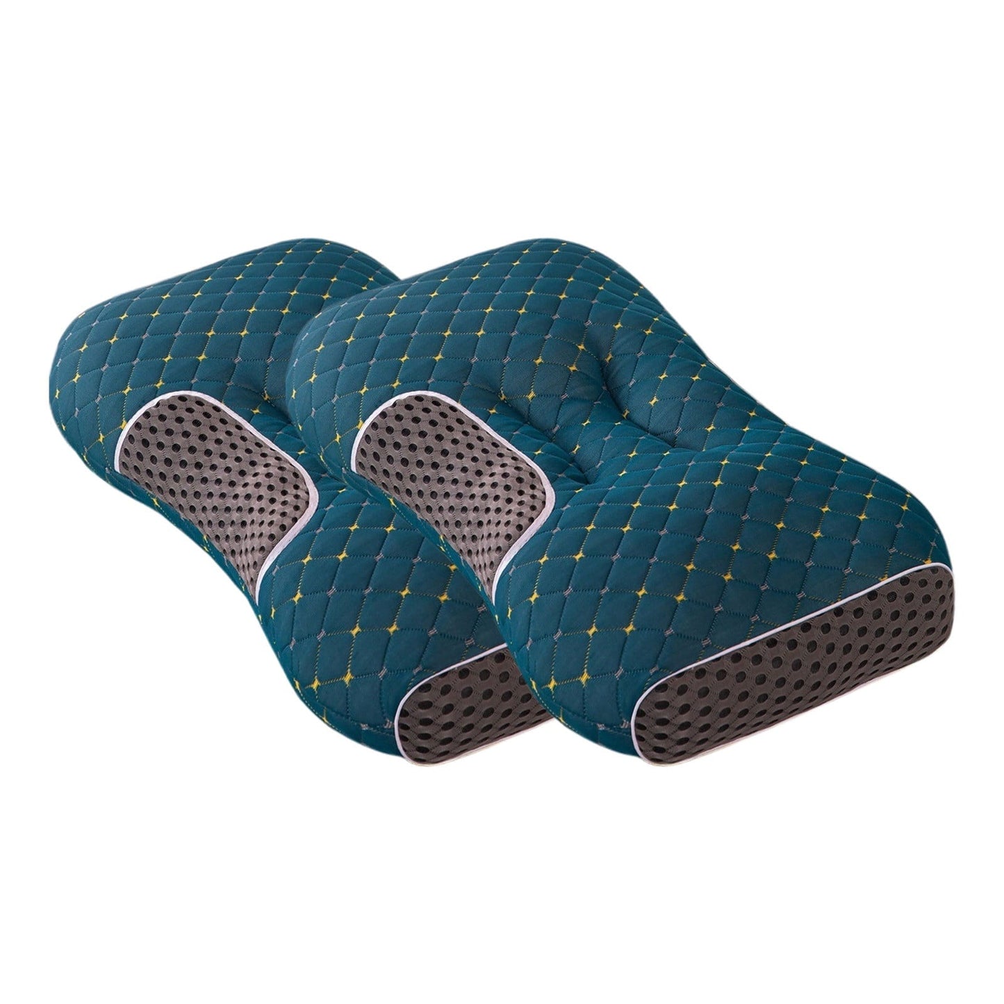 Decorative Plump 2-Pack Orthopedic Cervical Pillows For Deep Sleep Support - Non-Collapsing Memory Foam Pillow With Neck Pain Relief, ... - Hotel Quality Plush Sleeping Pillows Detail