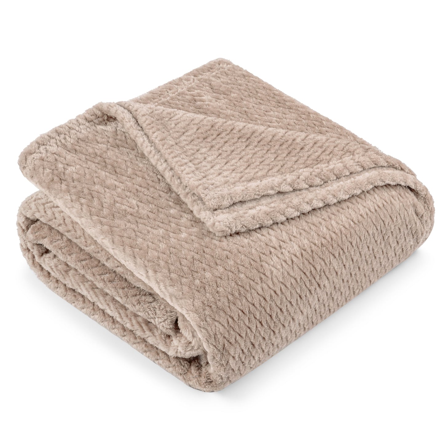 Lightweight Warm Soft Fleece Taupe Tan Throw Blanket for Couch, Lightweight Plush Warm Blankets for Bed, Fuzzy Cozy Flannel Blanket Th... - Cozy Fleece Throw Blanket for Couch & Bed Detail