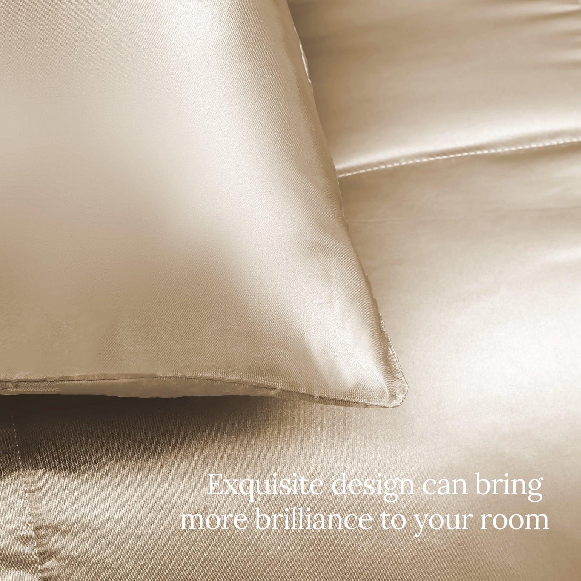All-Season 3-Piece Reversible Silky Soft King Size Comforter Bedding Set, Luxurious Satin Comforters with 2 Satin Pillowcases, L... - Hypoallergenic Ultra-Fluffy Quilt for Winter Detail