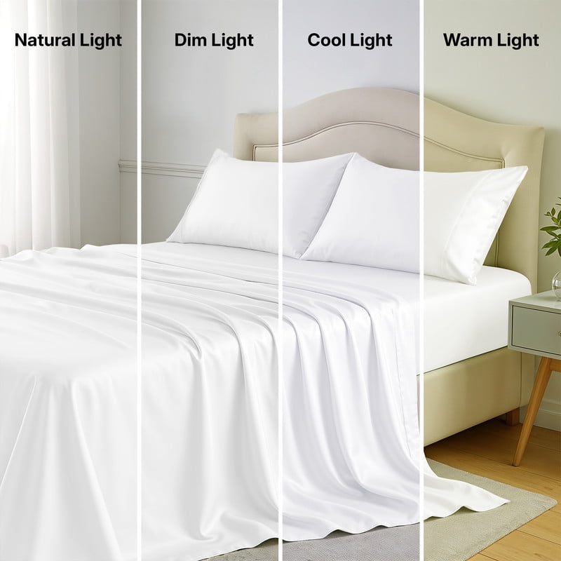 Ultra-Soft Lux Decor 100% Organic Viscose - 4 Piece Ultra-Soft Luxury Cooling Bed Sheets, 16" Deep Pocket, Breathable & Hypoalle... - Breathable Egyptian Cotton Flat & Fitted Sheets Detail