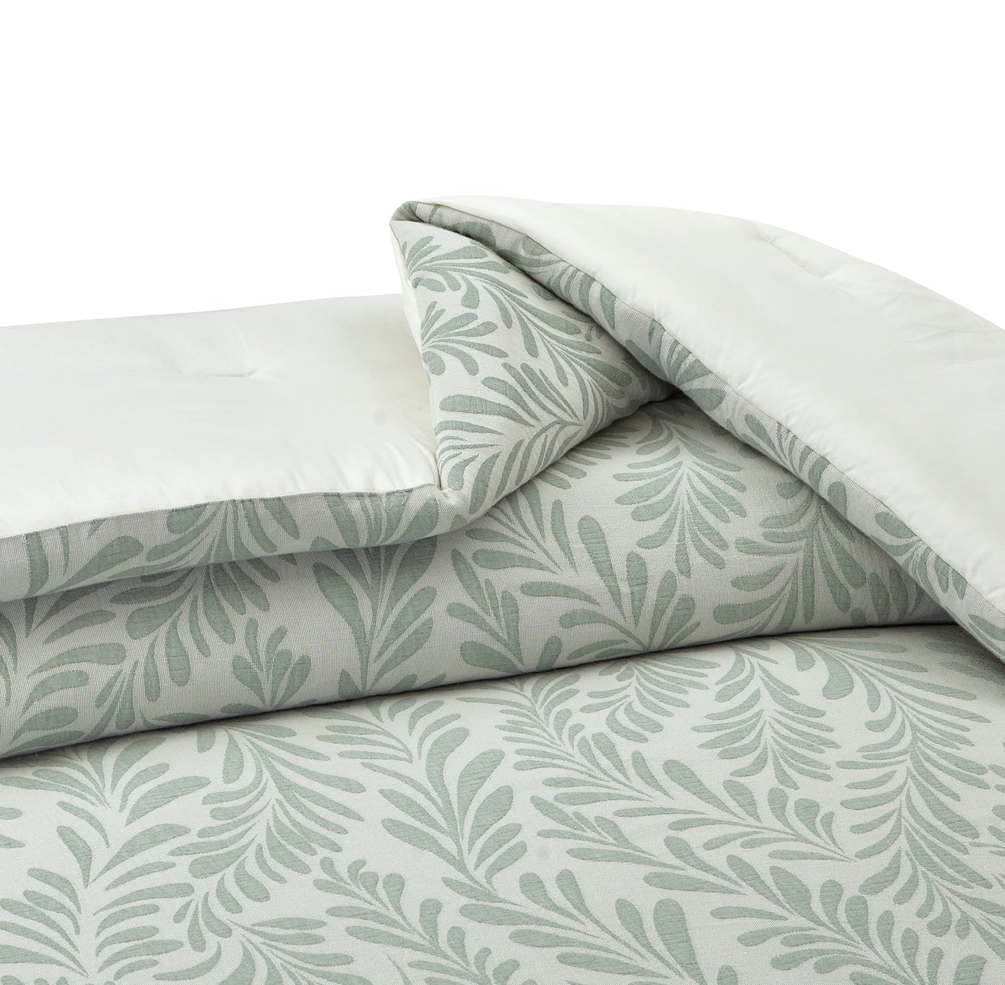 All-Season Botanical 3-Piece Comforter Set, Green, Full Queen, All Ages - All-Season Down Alternative Comforter Insert Detail
