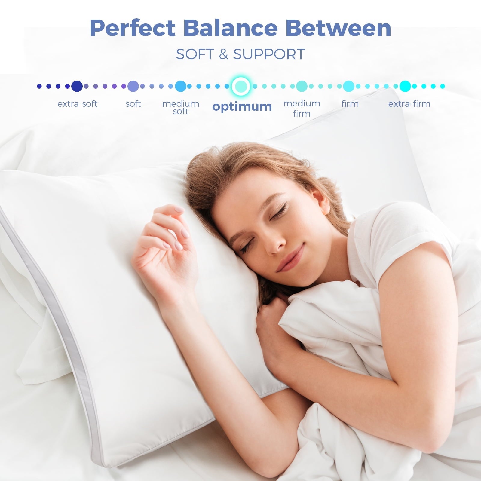 Decorative Plump Bed Pillows King Size Set of 2, Luxury Hotel Quality,Fluffy and Supportive Gusseted Bed Pillows for Side, Back, or St... - Orthopedic Shredded Foam Bed Pillow Set Detail