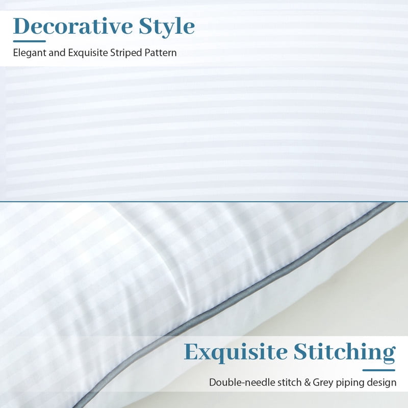 Fluffy Shredded Pillows Queen Size Set of 2, Bed Pillows for Side, Back and Stomach Sleepers, Super Soft Down Alternative Filling, Lu... - Hotel Quality Plush Sleeping Pillows Detail