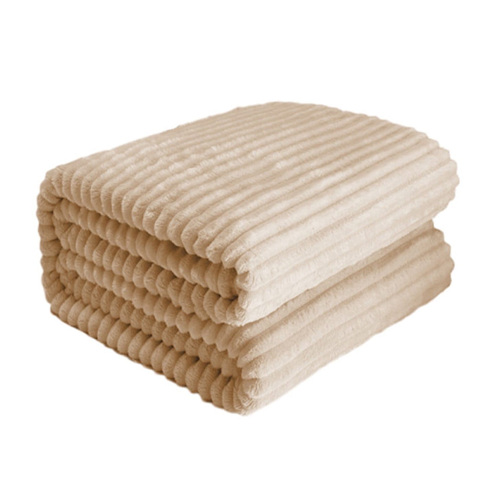 Lightweight Warm Extra Large Throw Blanket for Couch Home Office Hotel 100% Cotton Super Soft Blanket for Adult 47"x70" Khaki - Cozy Fleece Throw Blanket for Couch & Bed Detail
