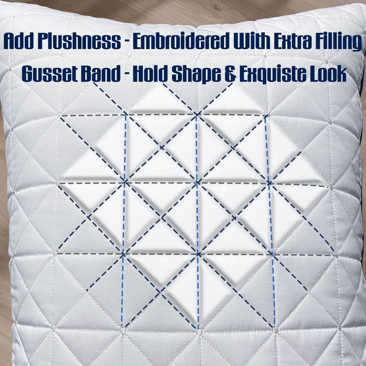 Orthopedic Support King Size Pillows Set of 2 - Cooling Hotel Luxury Bed Pillows for Sleeping 2 Pack, Supportive Breathable Down Alterna... - Decorative Throw Pillow Cushion for Sofa & Bed Detail