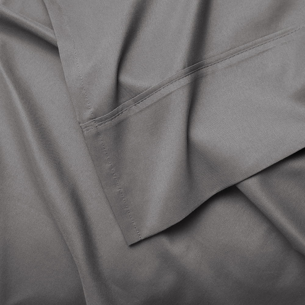 Cooling Sateen So Soft 3-Piece Dark Gray Sheet Set, Twin - Premium Ultra-Soft Pillowcase Pair for Sleeping Detail