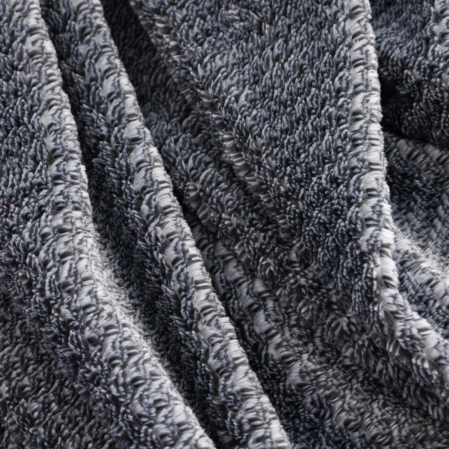 Lightweight Warm Plush Textured Heathered Soft Oversized Throw Blanket, Gray - Super Soft Reversible Sherpa Flannel Blanket Detail