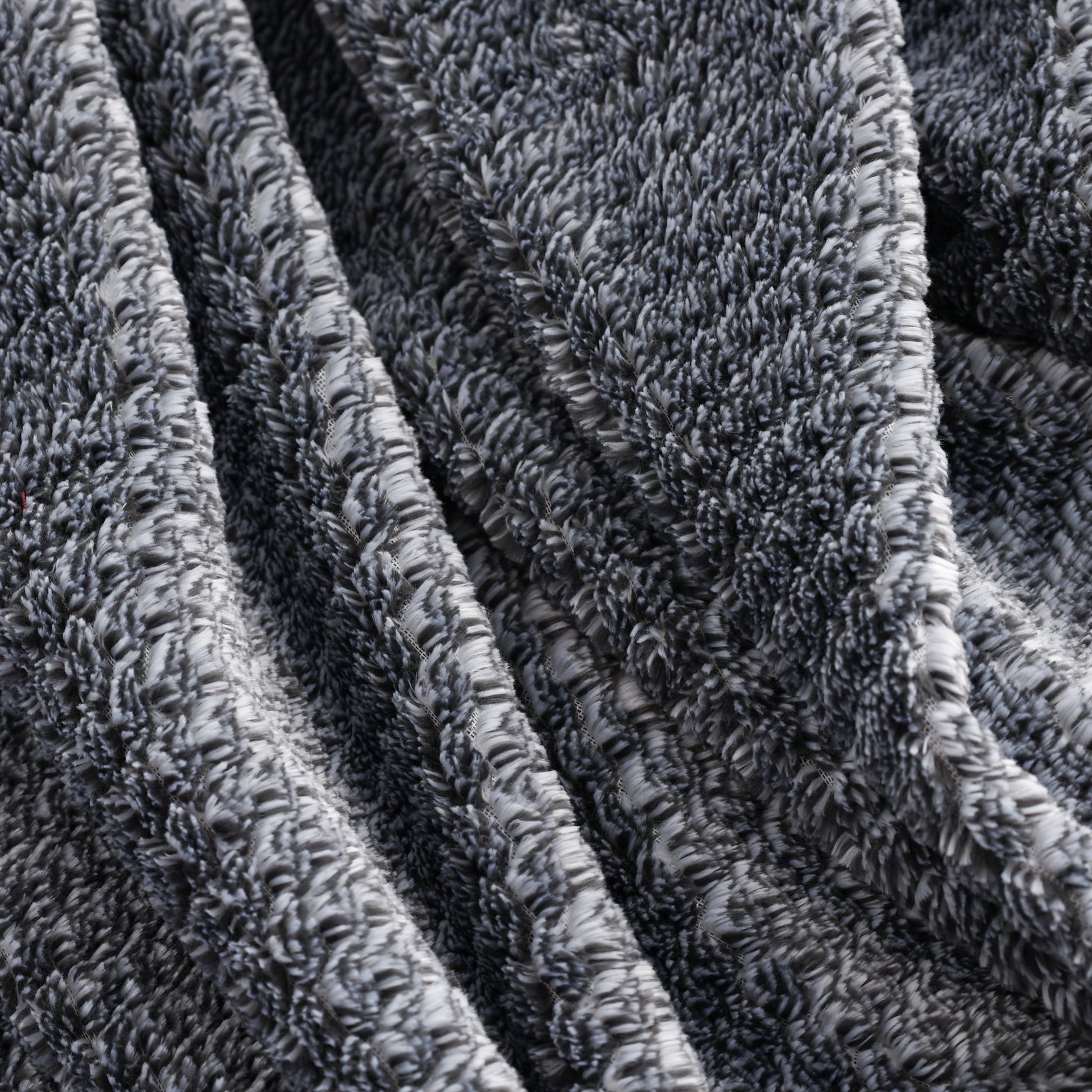 Lightweight Warm Plush Textured Heathered Soft Oversized Throw Blanket, Gray - Super Soft Reversible Sherpa Flannel Blanket Detail