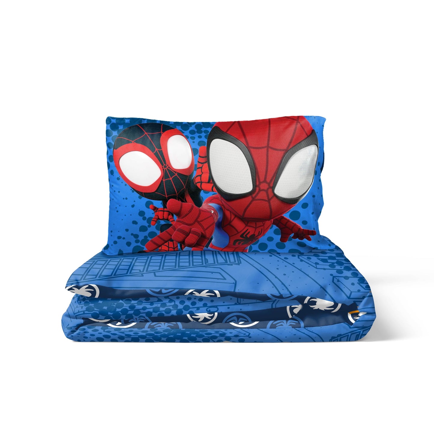 Luxurious Quilted Spidey Amazing Friends Kids 2-Piece Twin/Full Reversible Comforter Set, Microfiber, Red - Cloud-Like Soft Lightweight Bed Comforter Detail