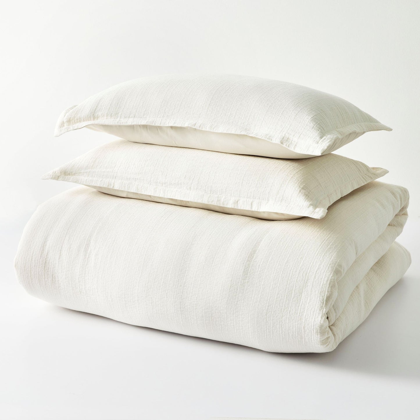 Heavyweight Warmth 3-Piece Cream Gauze Comforter Set, Adult Full/Queen - Hypoallergenic Ultra-Fluffy Quilt for Winter Detail
