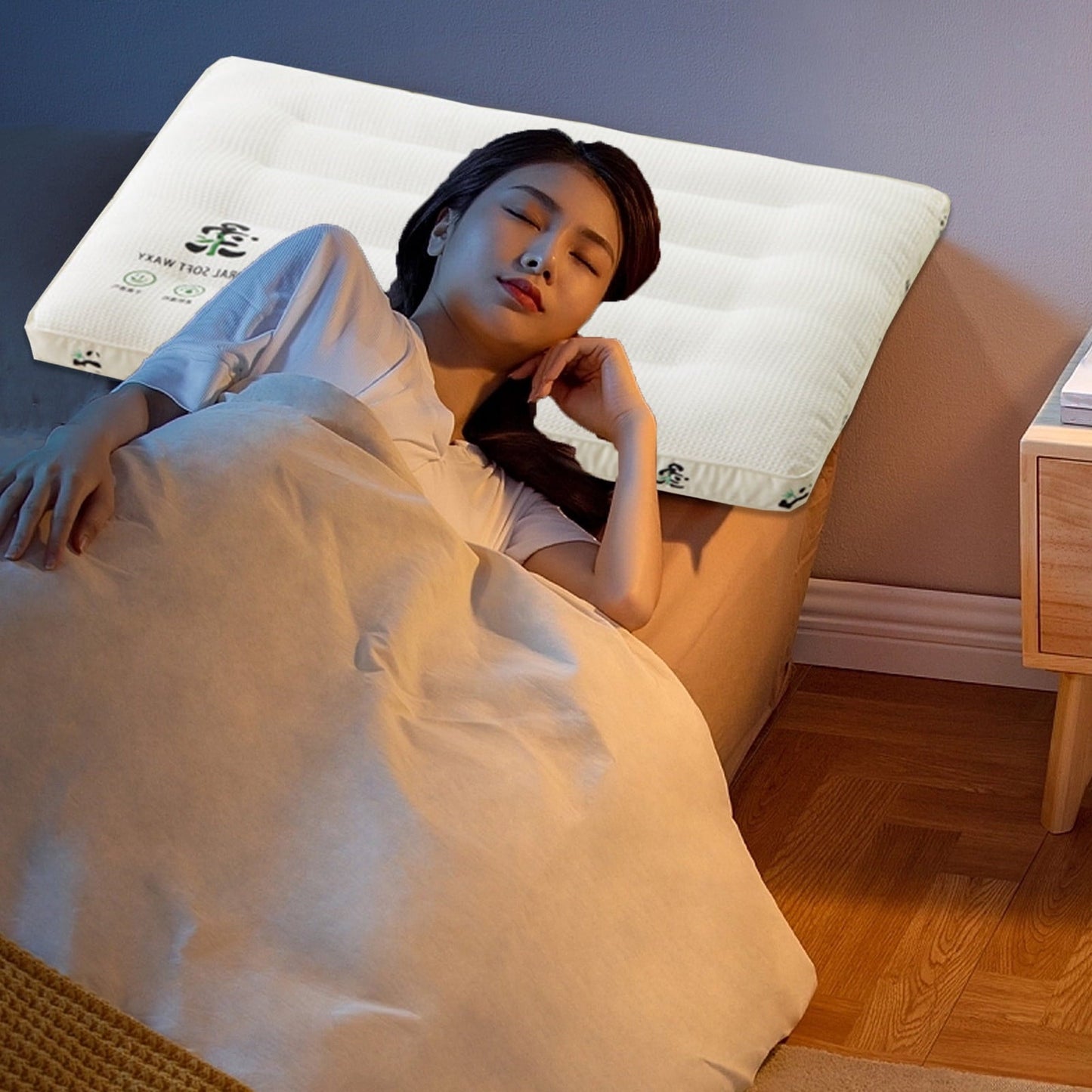 Ergonomic Memory Foam Ultra Thin Flat Pillows for Sleeping Standard Size, 2.5 Inch Slim Flat Pillow for Stomach, Back or Side Sleepers, Ext... - Ergonomic Memory Foam Pillow for Neck Pain Support Detail