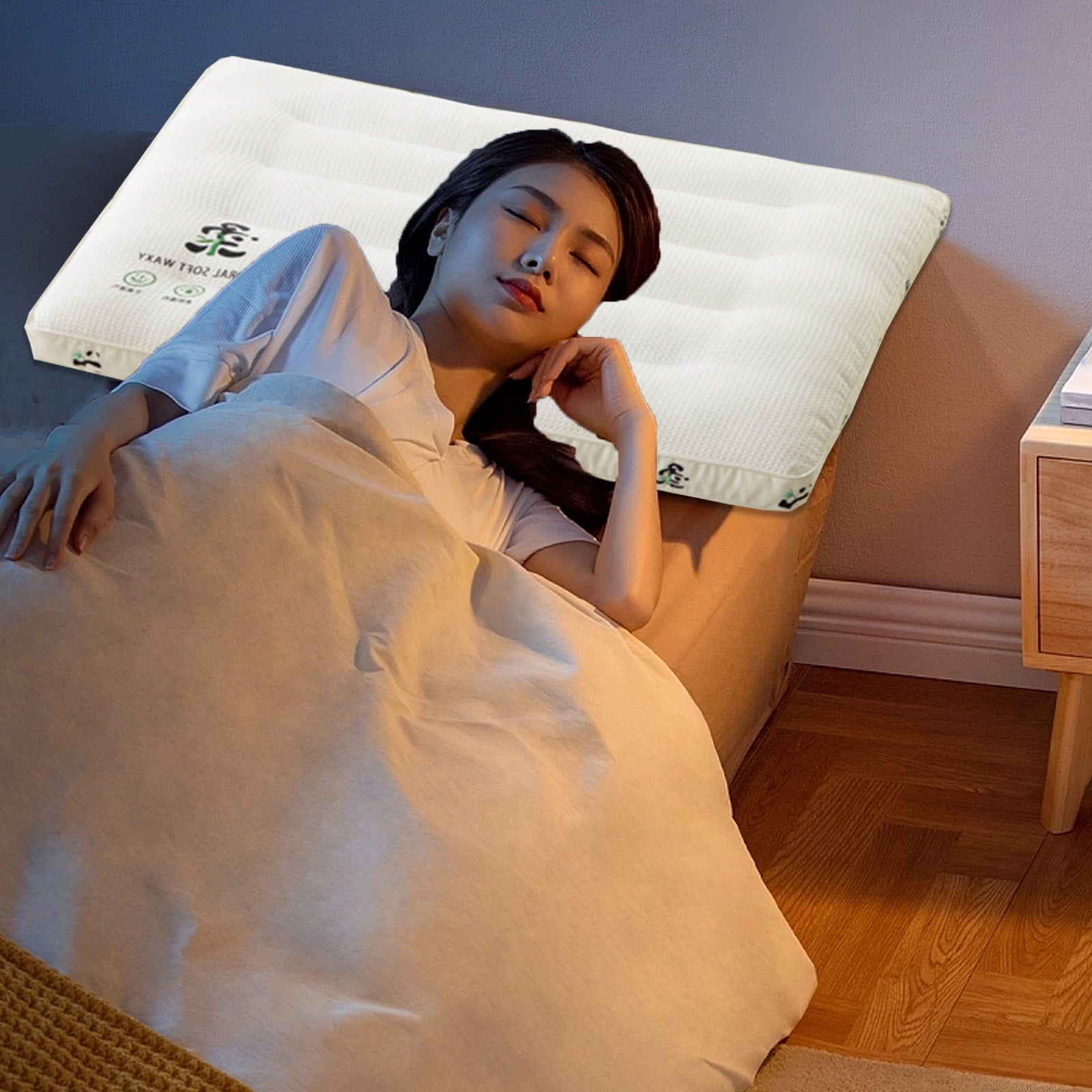 Ergonomic Memory Foam Ultra Thin Flat Pillows for Sleeping Standard Size, 2.5 Inch Slim Flat Pillow for Stomach, Back or Side Sleepers, Ext... - Ergonomic Memory Foam Pillow for Neck Pain Support Detail