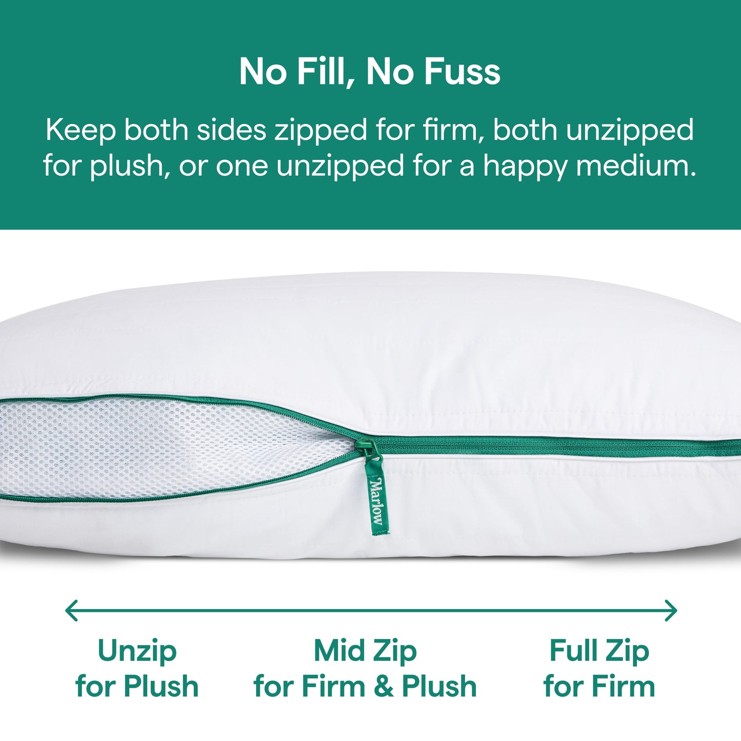 Decorative Plump Marlow Adjustable Memory Foam Bed Pillow - Neck and Back Support For Side, Back and Stomach Sleepers - Standard/Queen... - Orthopedic Shredded Foam Bed Pillow Set Detail