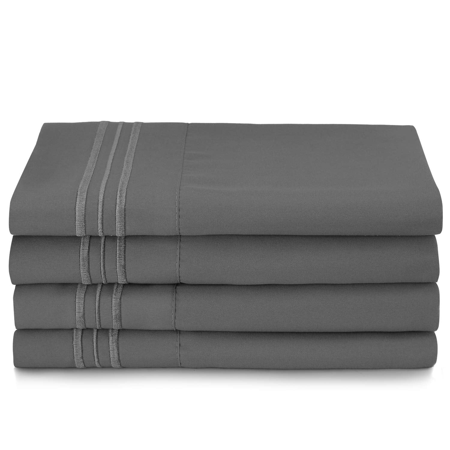 Wrinkle-Resistant 6 Piece 1800 Collection Bed Sheet Set with Extra Pillowcases, Deep Pockets Fitted Sheet, 100% Soft Microfiber, Hypoal... - Luxury Bed Sheet Set with Deep Pockets Detail