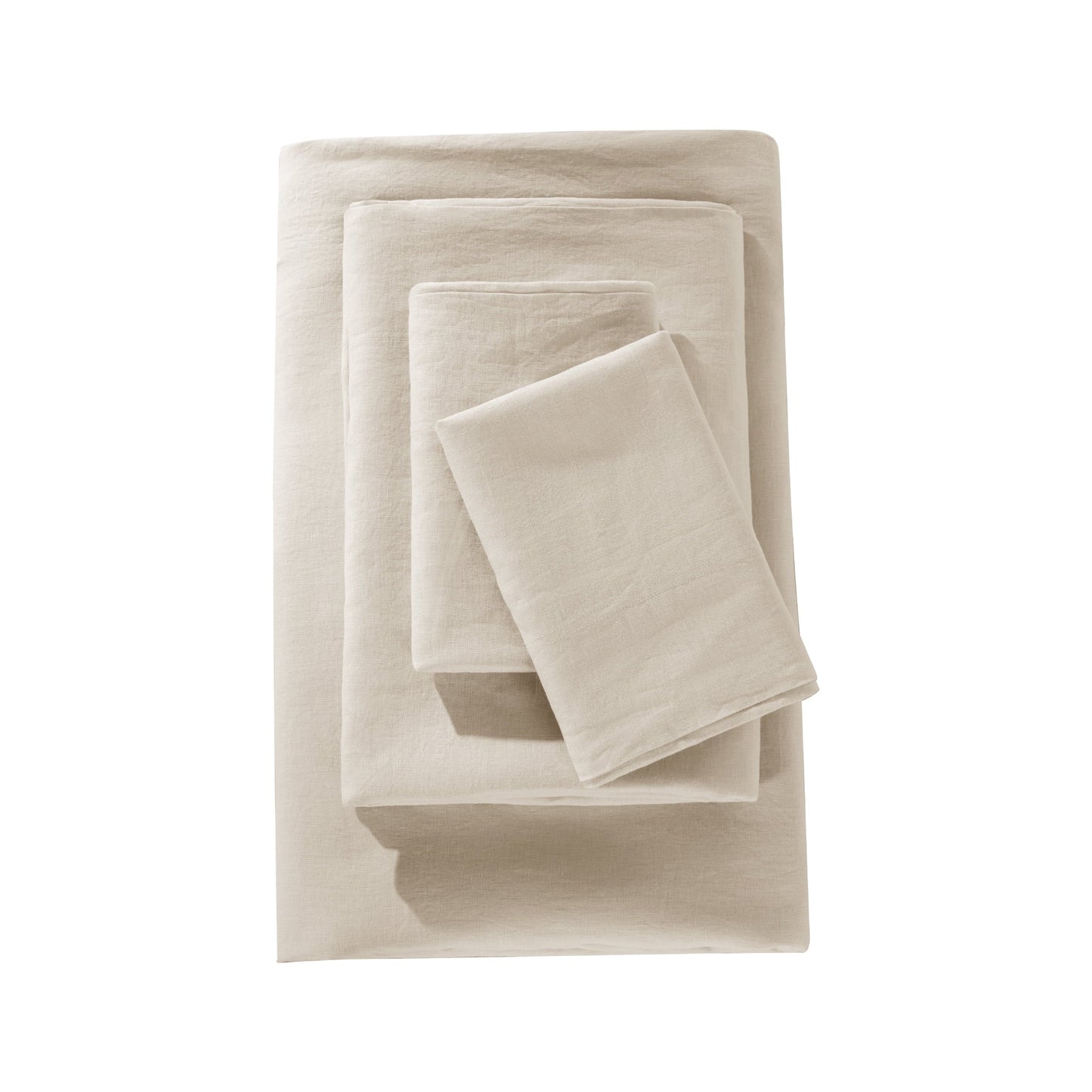 Breathable Luxury Natural Linen Cotton Bed Sheets Set, Deep Pocket - Breathable - Durable - 4 Pieces (Linen, Queen) - Breathable Egyptian Cotton Flat & Fitted Sheets Detail