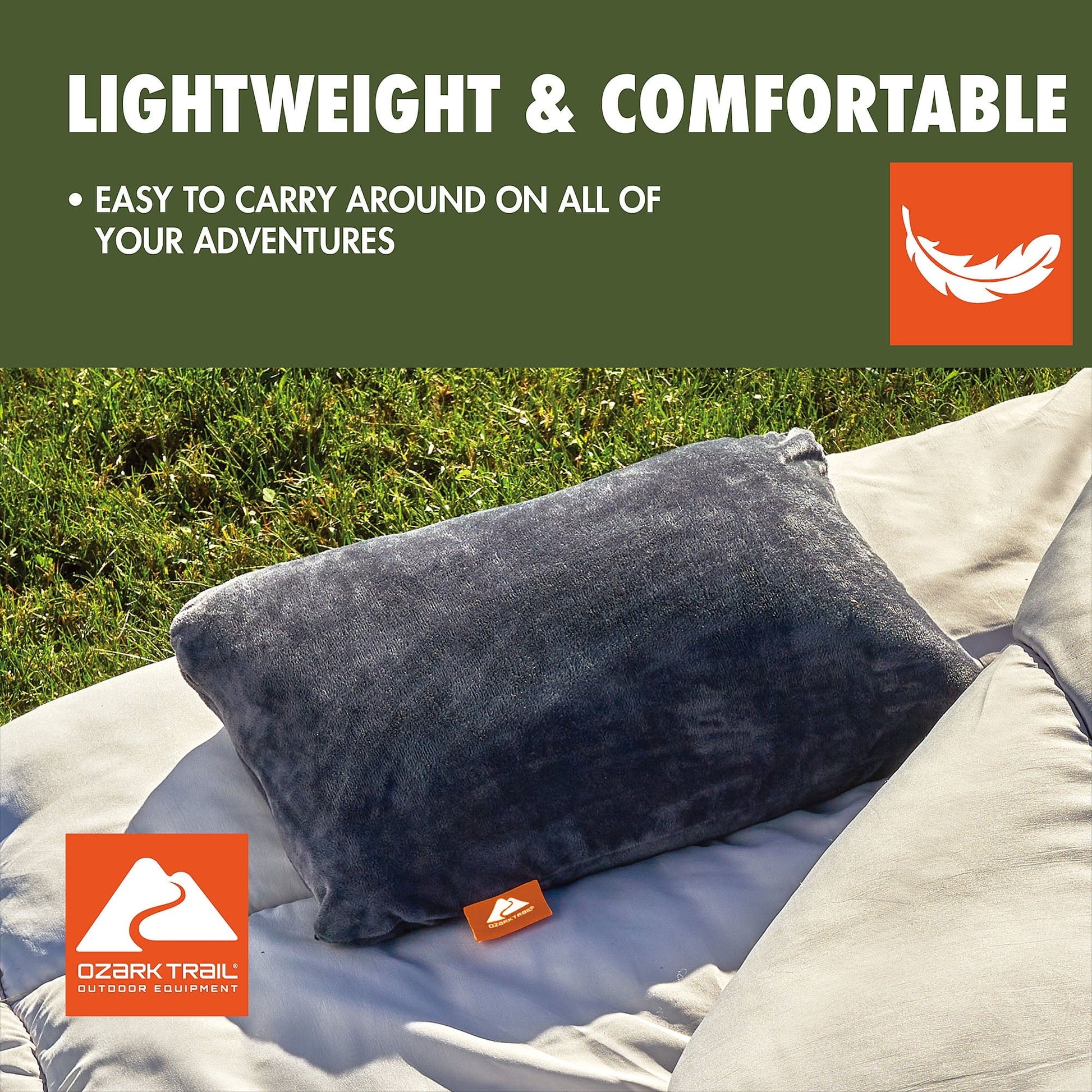 Ergonomic Memory Foam Dark Grey Memory Foam Camping Pillow for Adults - Ergonomic Memory Foam Pillow for Neck Pain Support Detail