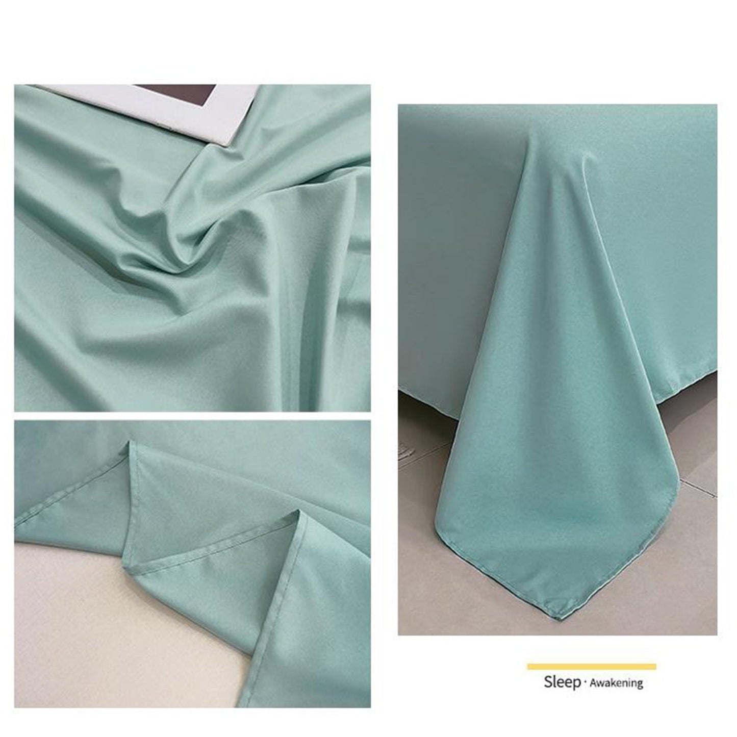Breathable Luxury Under $5 Clearance! InsCrazy Bed Sheet, 100% Cotton Household Solid Color, Soft and breathable Bed Sheet Piece 66 x 96" - Premium Ultra-Soft Pillowcase Pair for Sleeping Detail