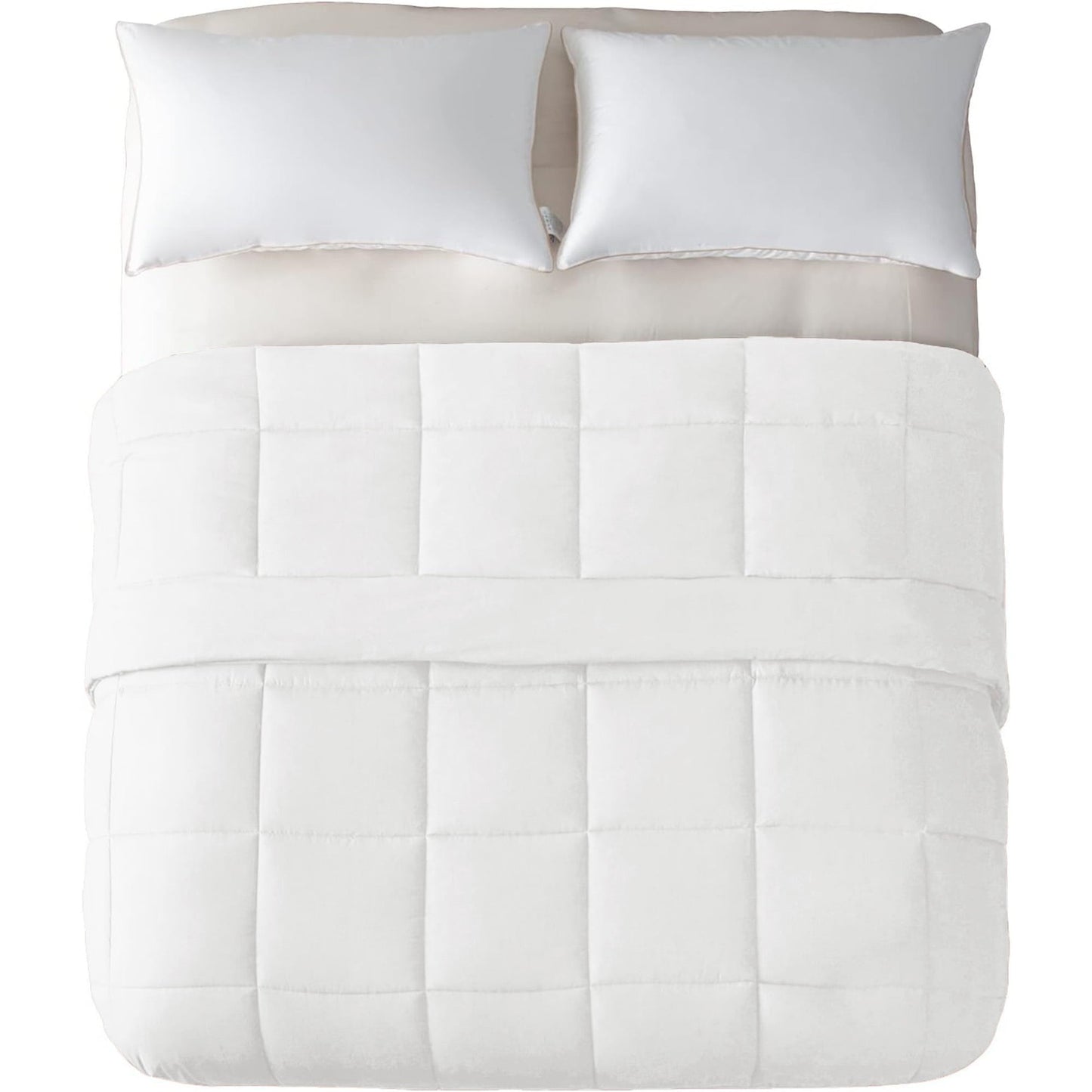 Heavyweight Warmth Queen Comforter Set White, 3-Piece Solid Comforter Duvet Insert with Corner Tabs, Lightweight Bedding Down Alternativ... - Hypoallergenic Ultra-Fluffy Quilt for Winter Detail
