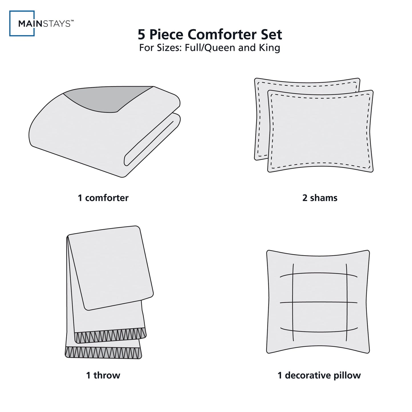 Hypoallergenic Cloud 5-Piece Papyrus Beige Waffle Comforter Set, Full/Queen - Cloud-Like Soft Lightweight Bed Comforter Detail