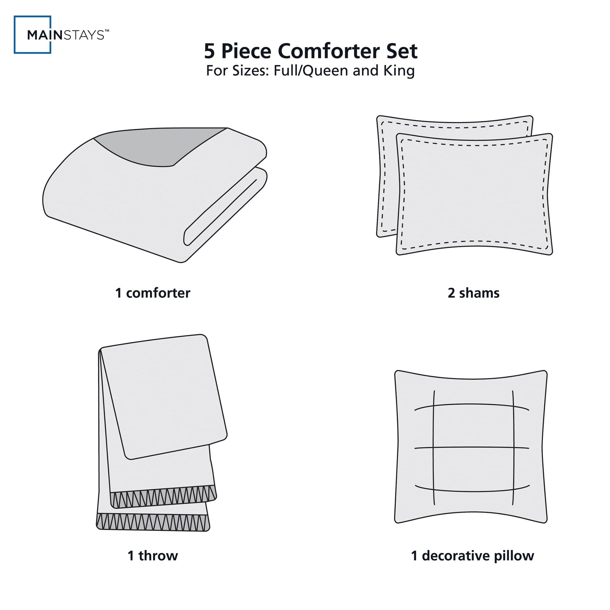 Hypoallergenic Cloud 5-Piece Papyrus Beige Waffle Comforter Set, Full/Queen - Cloud-Like Soft Lightweight Bed Comforter Detail