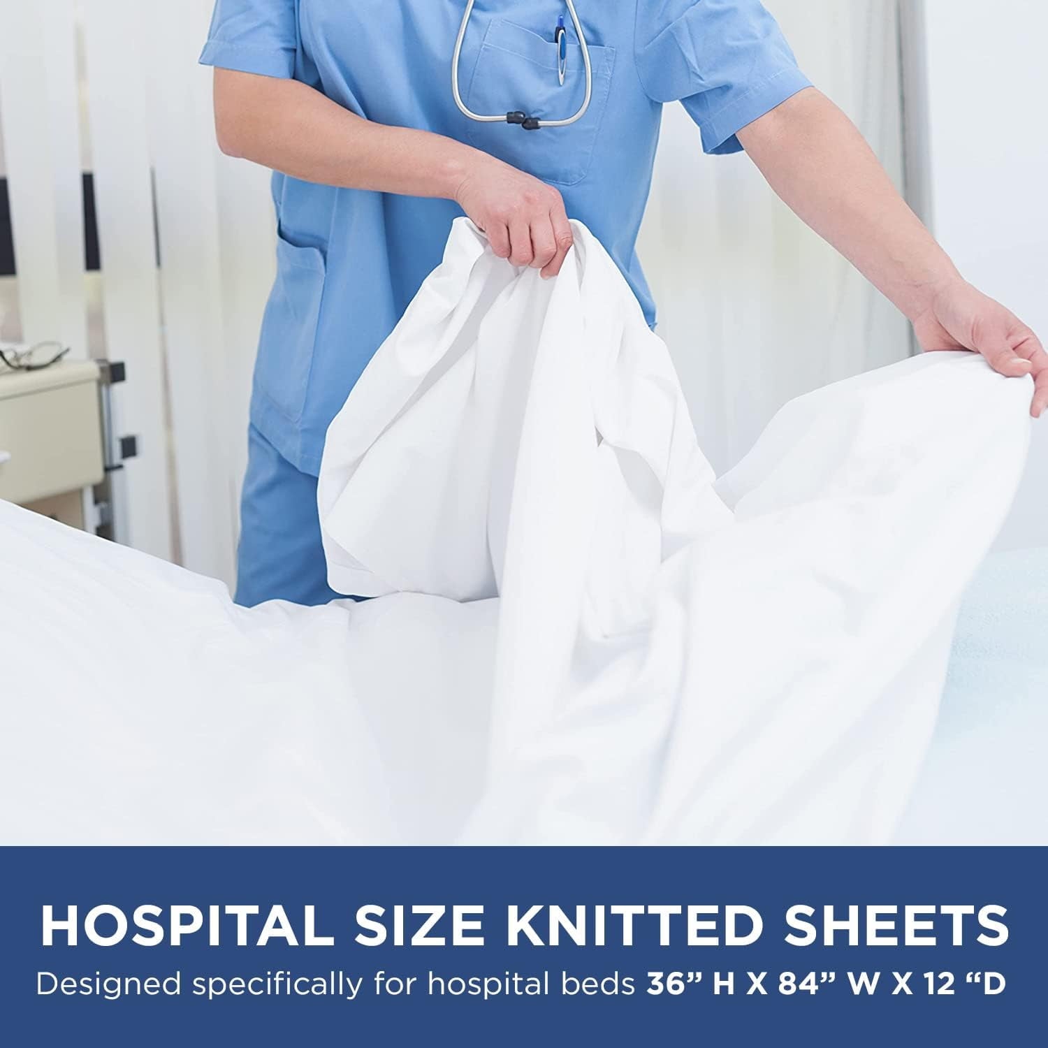 Premium Egyptian Cotton 2 Pack Fitted Hospital Bed Sheets with Elastic All Around for a Perfect Fit - Cotton Rich Soft Knitted Jersey Sheet, ... - Premium Ultra-Soft Pillowcase Pair for Sleeping Detail