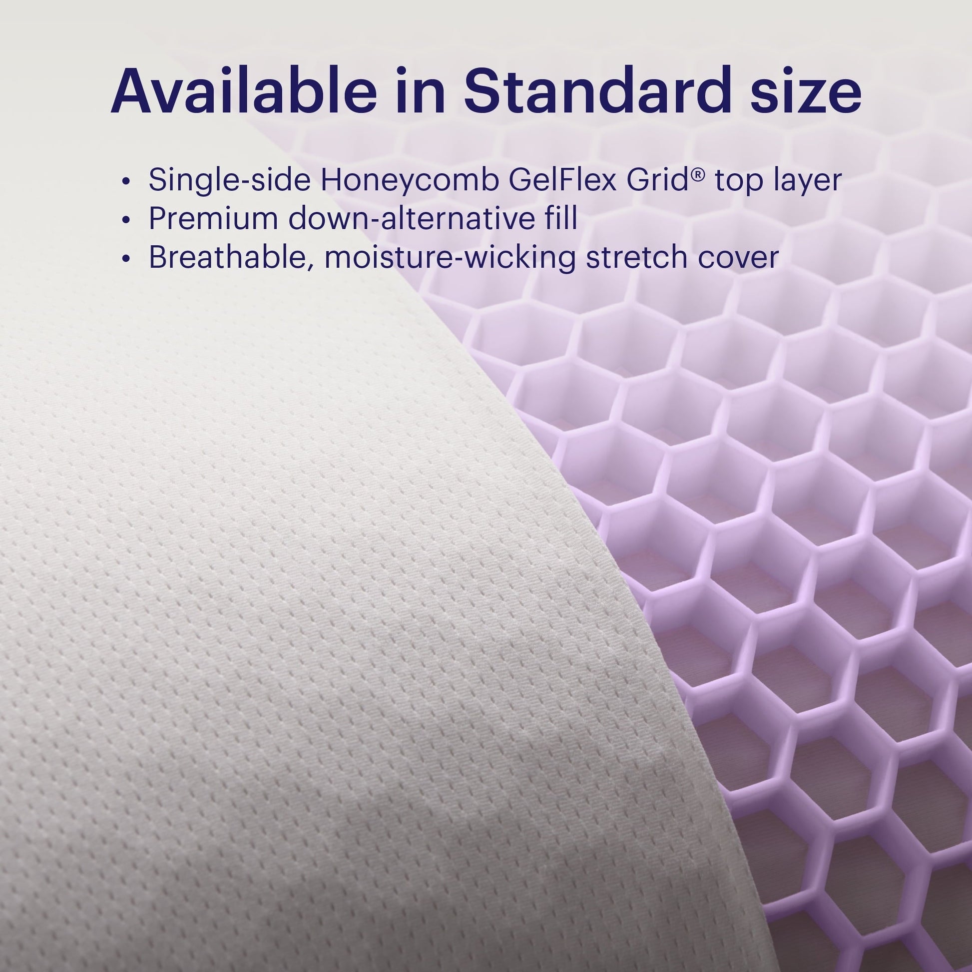 Hotel Collection GridCloud Pillow, Honeycomb Gelflex Top Layer, Hypoallergenic, Down - Alternative - Ergonomic Memory Foam Pillow for Neck Pain Support Detail