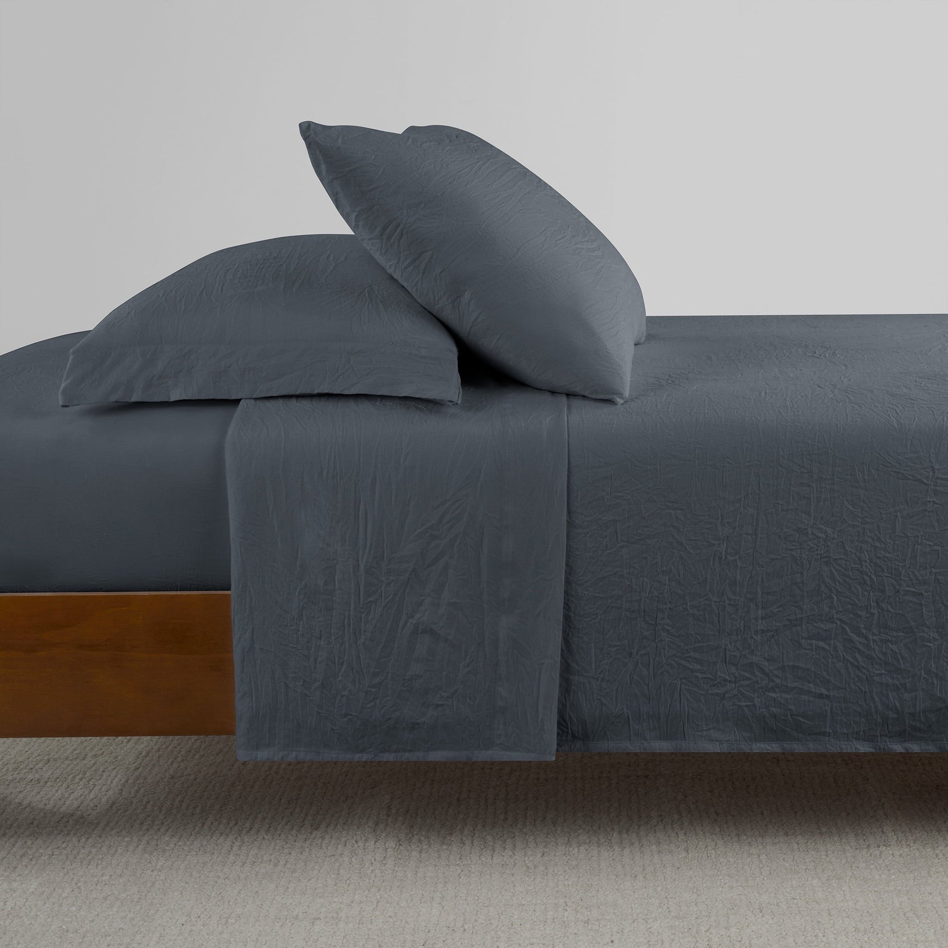 Ultra-Soft Microfiber Bed Sheet Set, Grey Stone, Full, 4 Pieces - Premium Ultra-Soft Pillowcase Pair for Sleeping Detail