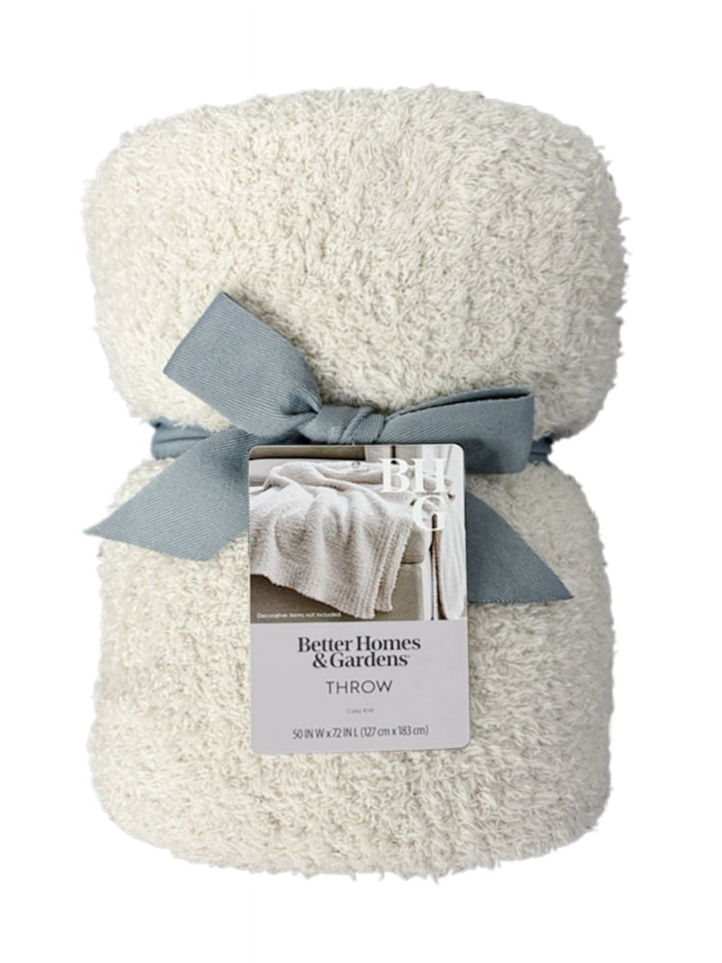 Reversible Sherpa Beige Cozy Knit Throw, 50" x 72" - Luxury Knitted Decorative Throw Blanket with Fringes Detail