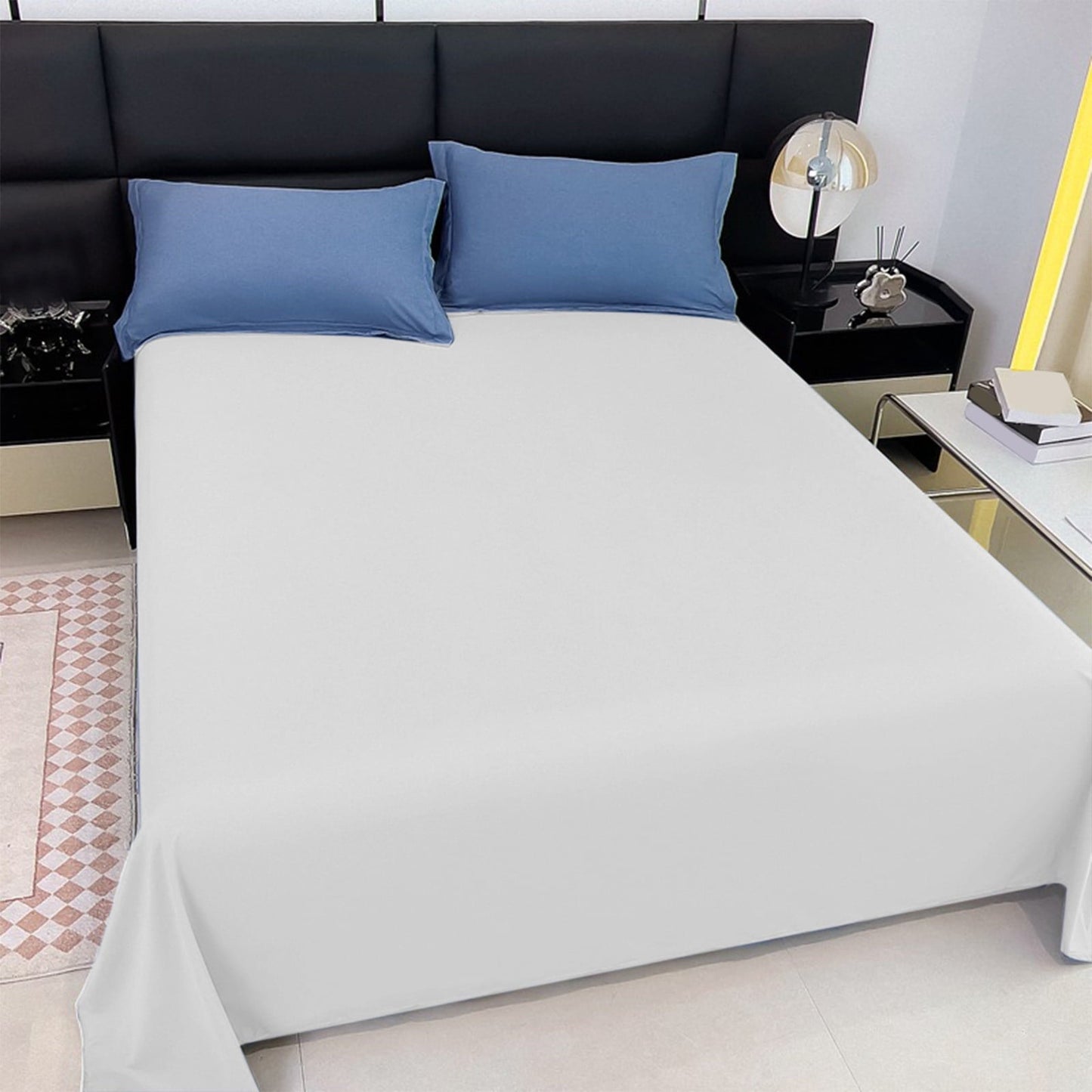 Wrinkle-Resistant Color Twin Size Flat Sheet - Hotel Quality Top Flat Bed Sheet Only, Ultra Soft, Comfy, Breathable & Cooling - Fade & ... - Breathable Egyptian Cotton Flat & Fitted Sheets Detail