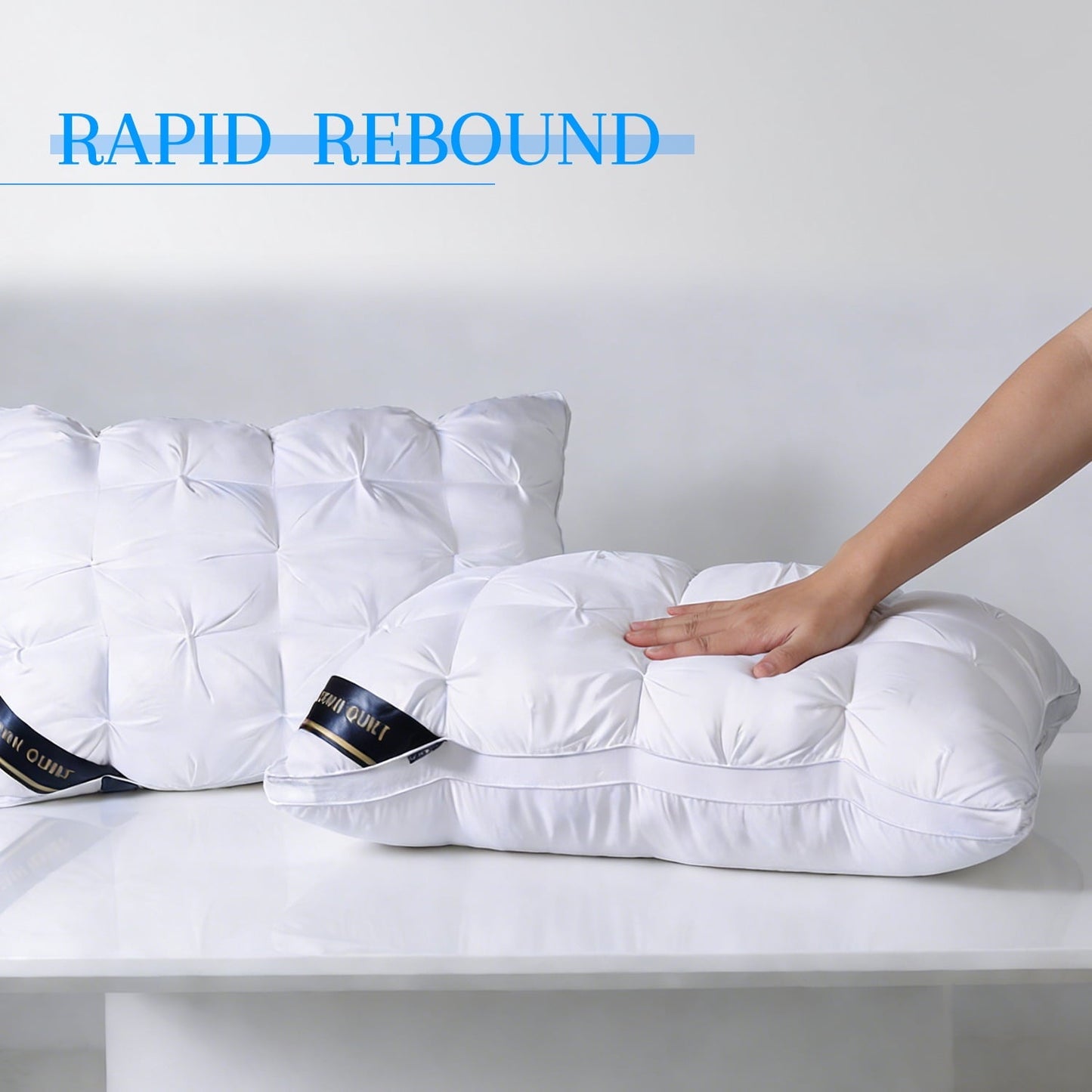 Orthopedic Support 2-Pack White Twisted Bed Pillows (20" x 16.5") - Soft Plush Down Alternative, Breathable and Hypoallergenic, Standard... - Decorative Throw Pillow Cushion for Sofa & Bed Detail