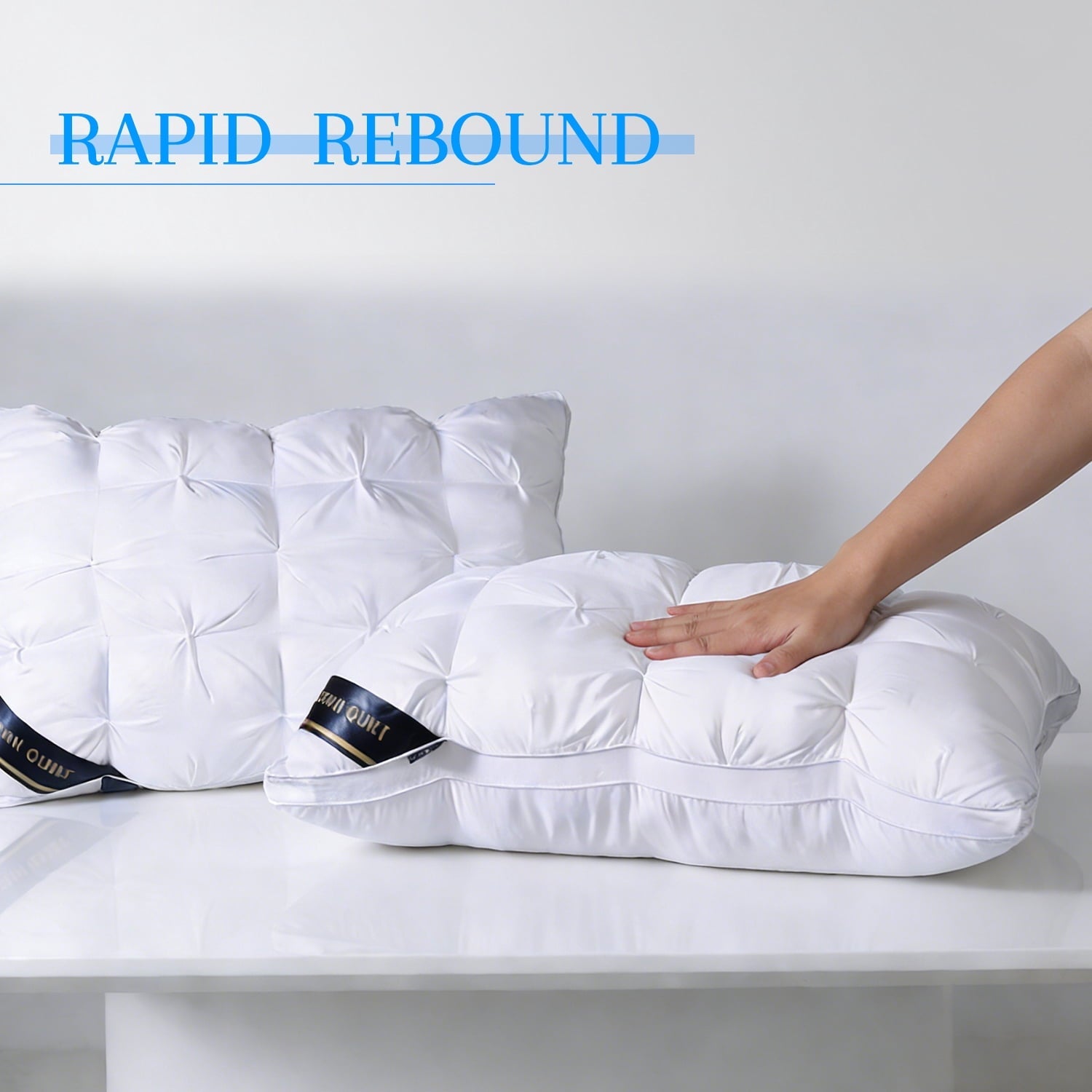 Orthopedic Support 2-Pack White Twisted Bed Pillows (20" x 16.5") - Soft Plush Down Alternative, Breathable and Hypoallergenic, Standard... - Decorative Throw Pillow Cushion for Sofa & Bed Detail