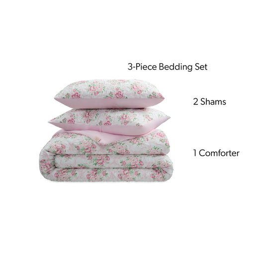 Heavyweight Warmth 2-Piece Coquette Floral Pink Comforter Set, Twin/Twin XL - Hypoallergenic Ultra-Fluffy Quilt for Winter - Default Title
