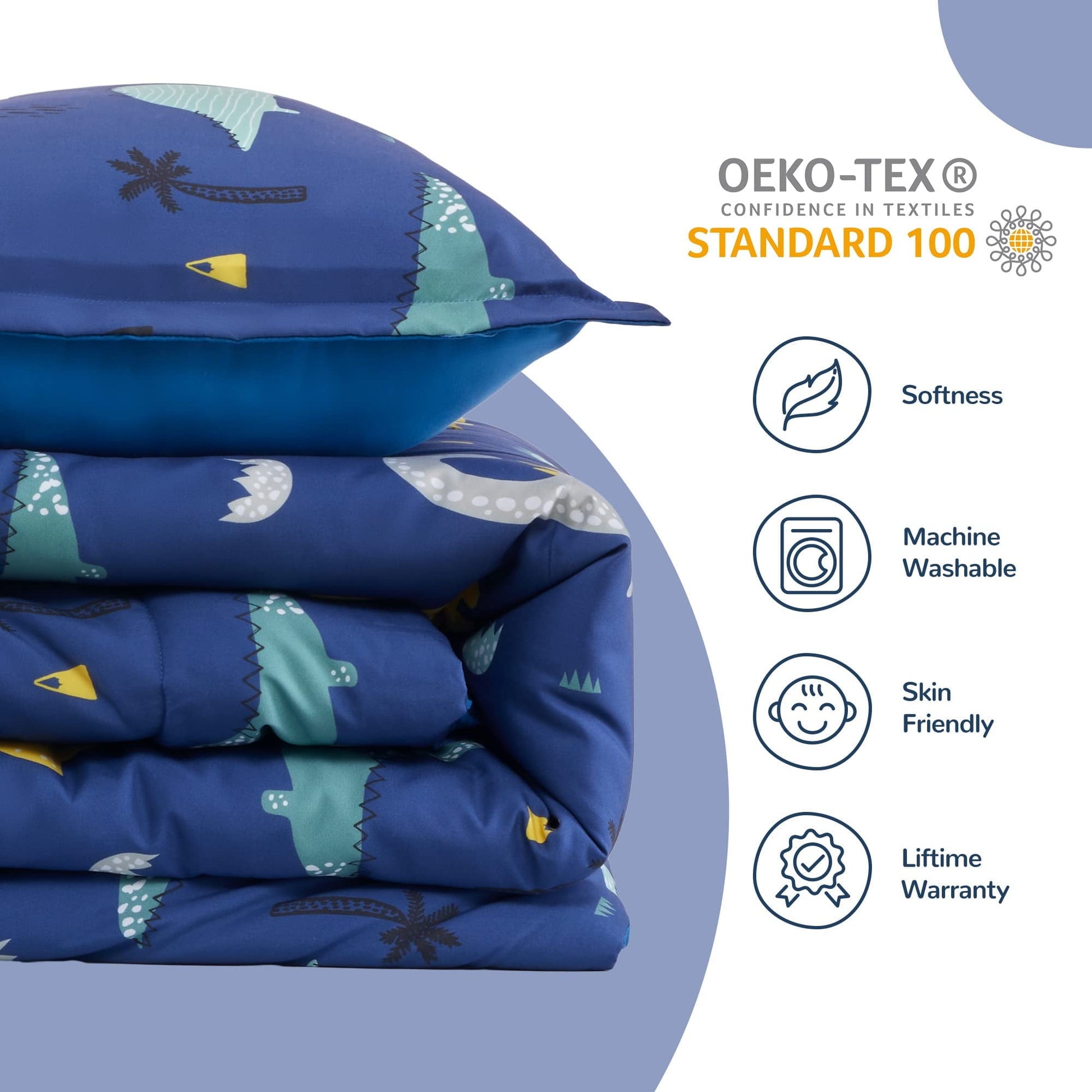 Luxurious Quilted Kids Bedding Comforter Set Twin/Twin Xl Size - Super Soft & Cute Printed 2-Piece Comforter Set All Seasons for Boys, ... - Luxurious Quilted Duvet Cover Set Detail