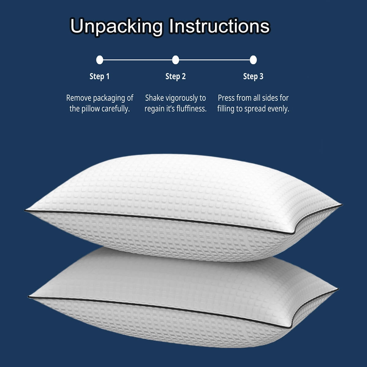 Decorative Plump Pillows King Size Set of 2, Hotel Quality, Down Alternative Gusseted Bed Pillows for Side, Back, or Stomach Sleepers,... - Orthopedic Shredded Foam Bed Pillow Set Detail
