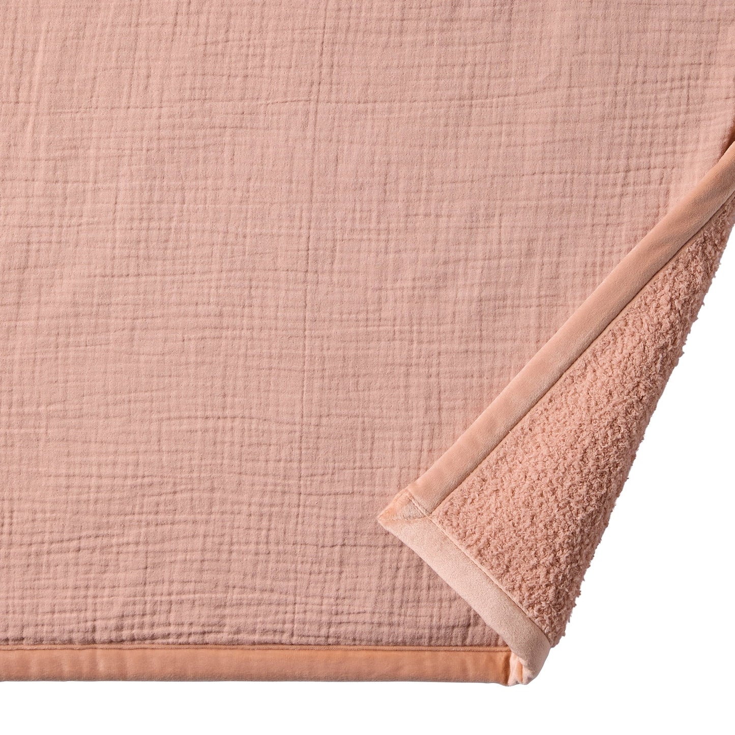 Cozy Fleece Gauze Reverse to Cozy Knit Super Soft Throw Blanket, Oversized, Antique Blush - Cozy Fleece Throw Blanket for Couch & Bed Detail