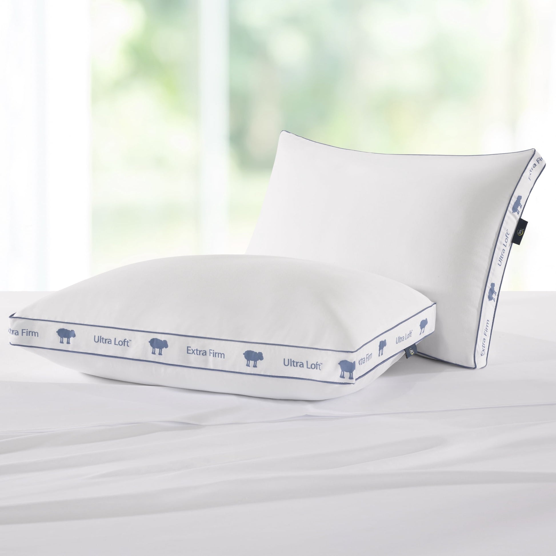 Ergonomic Memory Foam Ultra Loft Standard/Queen Bed Pillow, Extra Firm Support - Orthopedic Shredded Foam Bed Pillow Set Detail