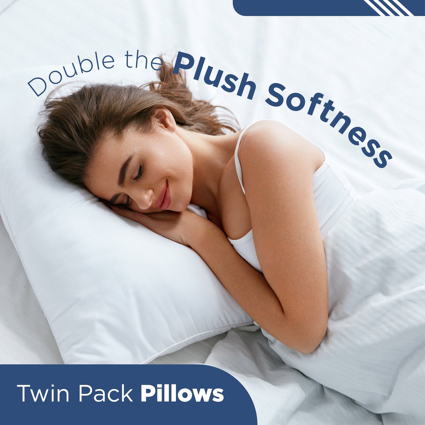 Fluffy Shredded 2-Pack Down Alternative White Bed Pillows, Standard - Ergonomic Memory Foam Pillow for Neck Pain Support Detail