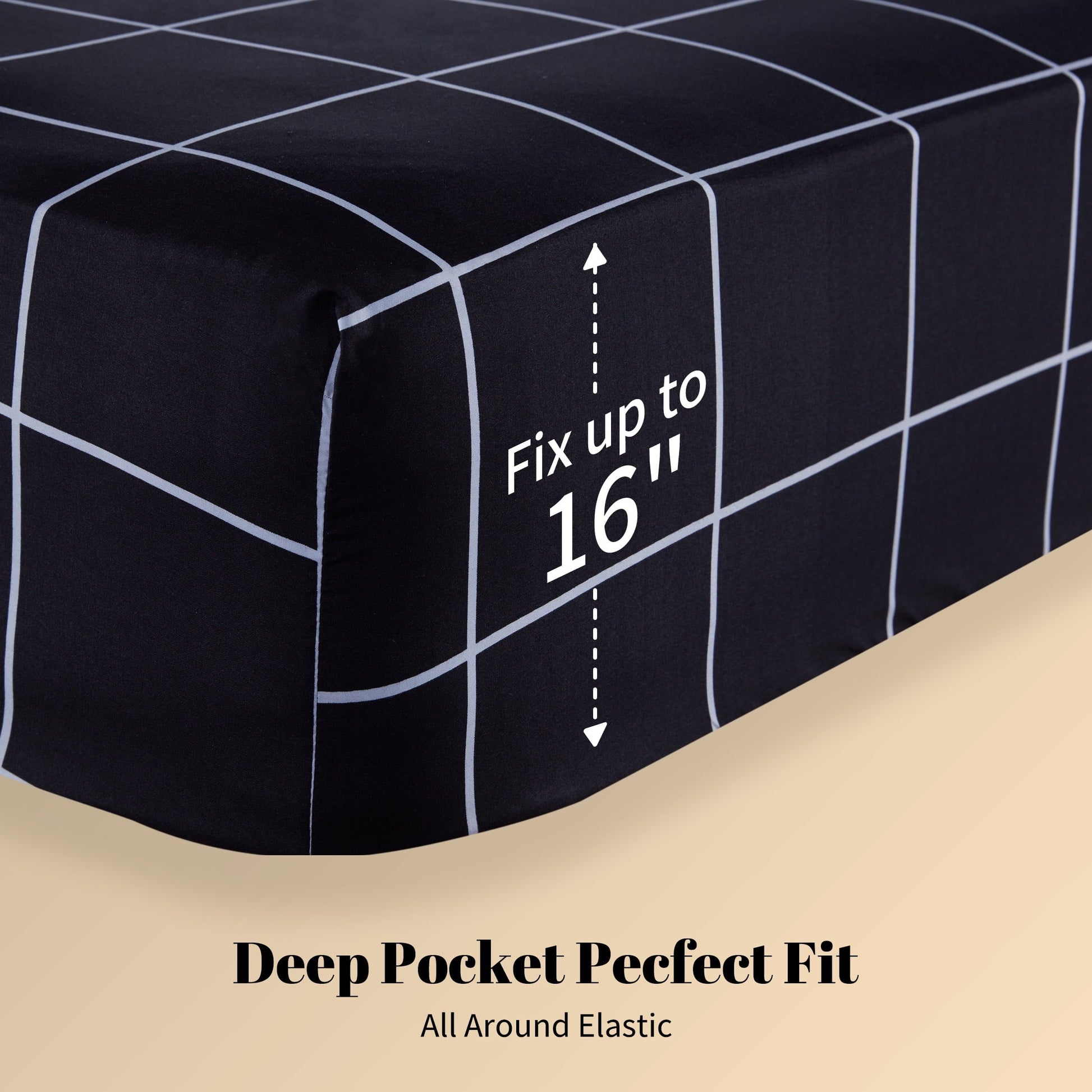 Premium Egyptian Cotton Full Bed Sheet Set, 4 Pieces Breathable & Super Soft, Easy Care Printed Microfiber with Deep Pocket & Envelope Closur... - Breathable Egyptian Cotton Flat & Fitted Sheets Detail