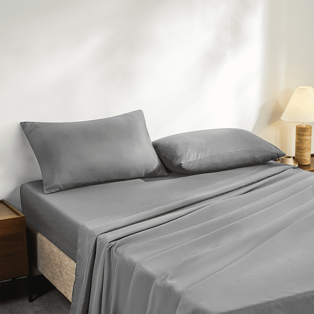 Breathable Luxury Full Size Bed Sheets, 4 Piece Sheets 14” Deep Pocket Sheet & Pillowcase Sets Soft Microfiber Luxury Bedding Fitted Sh... - Premium Ultra-Soft Pillowcase Pair for Sleeping Detail