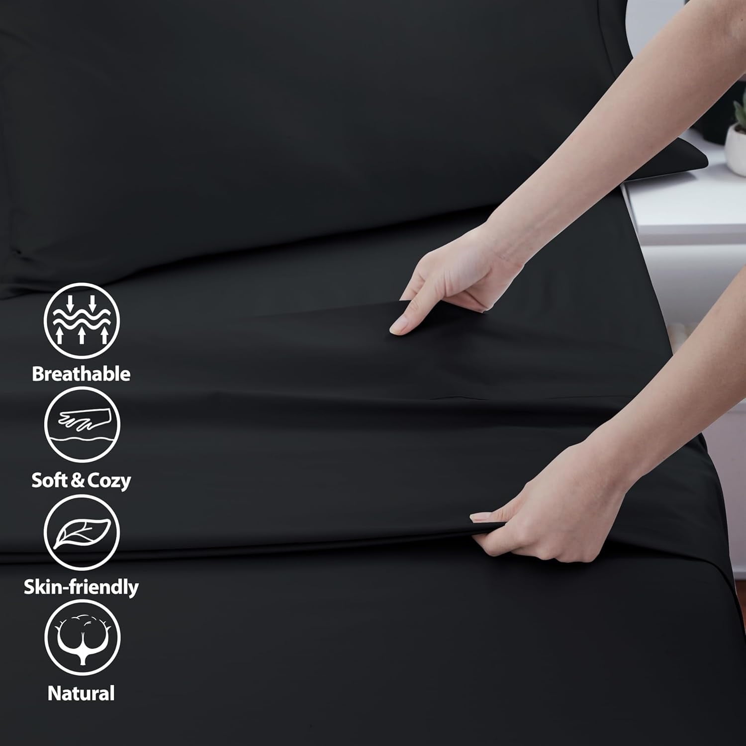Premium Egyptian Cotton Sheet Only, 600 Thread Count 100% Egyptian Top Sheet 1Pcs, Cool & Breathable Bed Sheets Wrinkle, Fade, Stain Resistan... - Luxury Bed Sheet Set with Deep Pockets Detail