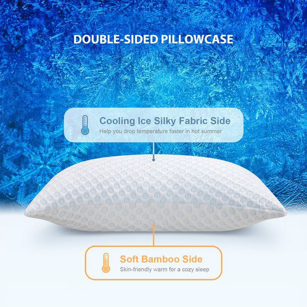 Decorative Plump Cooling Shredded Memory Foam Bed Pillows Adjustable Firm Support Pillow for Side and Back Sleepers Curved Pillows Set... - Decorative Throw Pillow Cushion for Sofa & Bed Detail