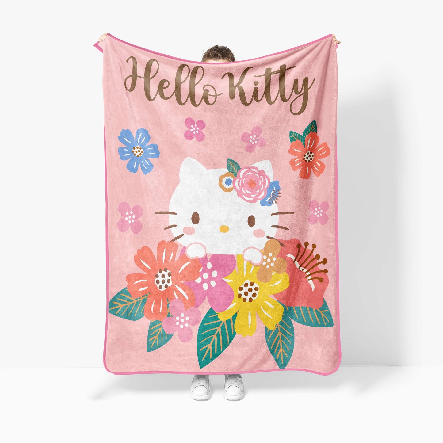 Cozy Fleece Floral Grace 46 x 60 Coral Fleece Kids Throw Blanket - Soft Bedding Accessories - Luxury Knitted Decorative Throw Blanket with Fringes - Default Title