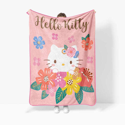 Cozy Fleece Floral Grace 46 x 60 Coral Fleece Kids Throw Blanket - Soft Bedding Accessories - Luxury Knitted Decorative Throw Blanket with Fringes - Default Title