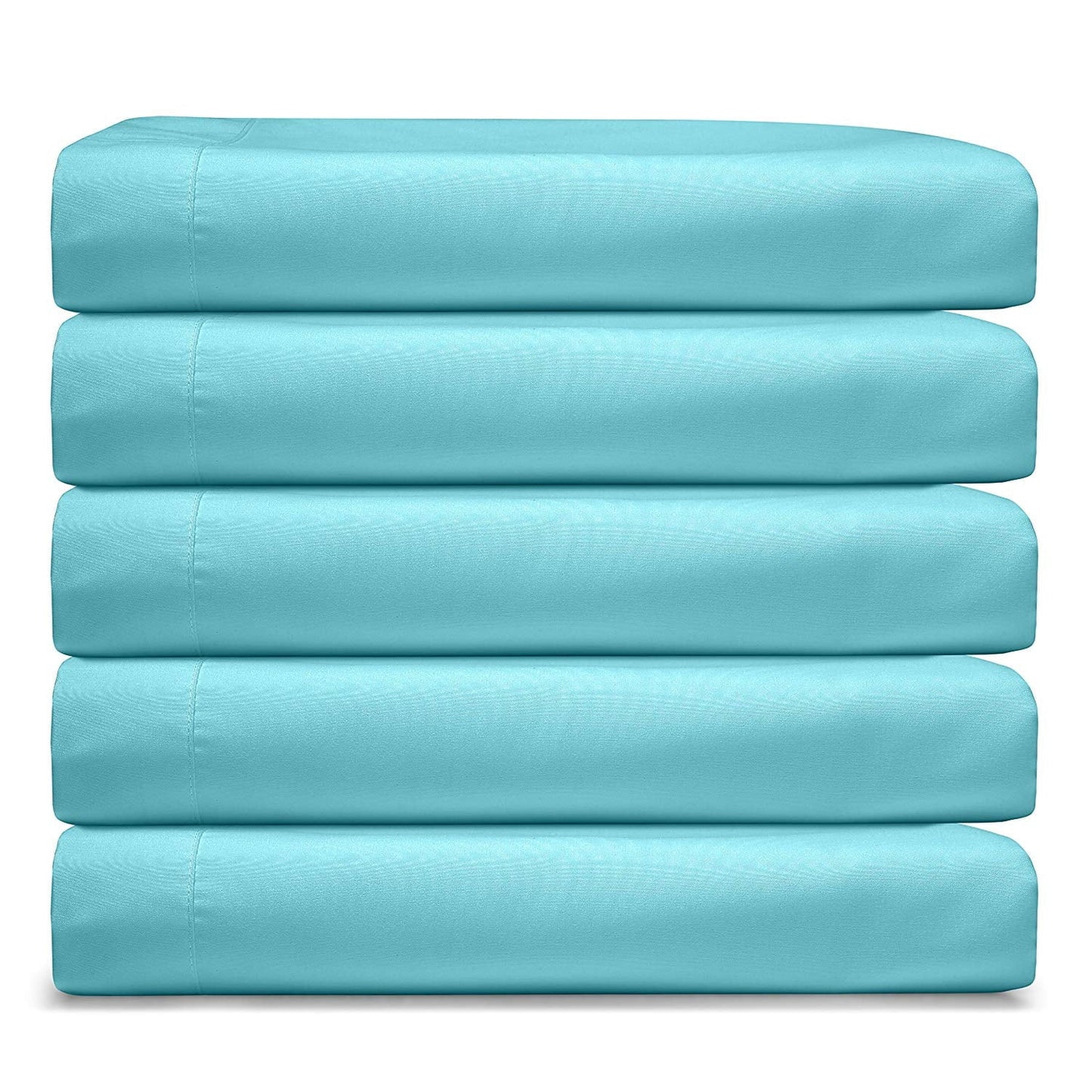 Premium Egyptian Cotton RV/Short Queen 6-Piece Bed Set for Campers - Deep Pocket Fitted Sheet Luxury Soft Microfiber, Teal - Luxury Bed Sheet Set with Deep Pockets Detail