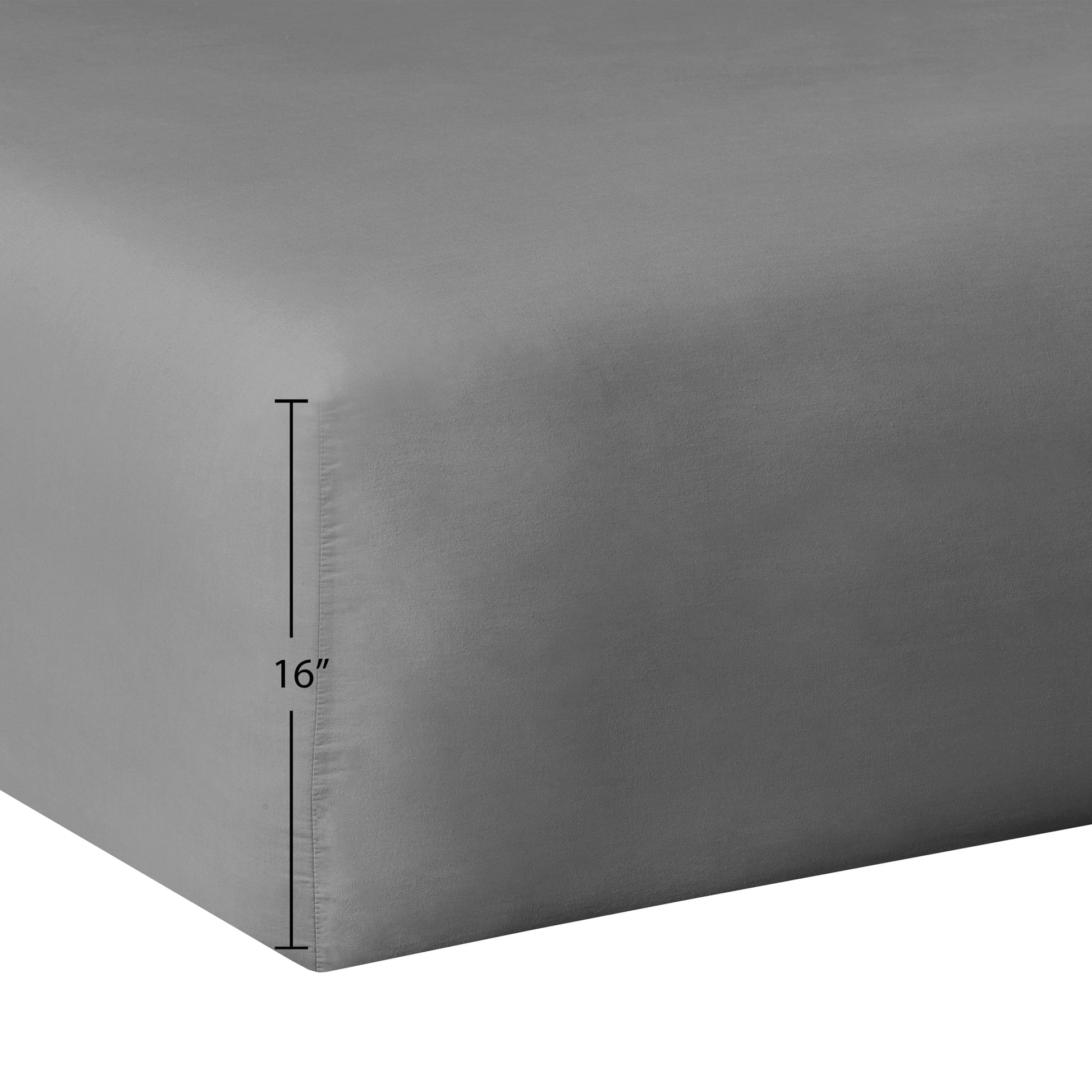 Breathable Luxury Solid Soothing-Gray Cotton Blend Fitted Sheet, Twin/Twin XL - Luxury Bed Sheet Set with Deep Pockets Detail