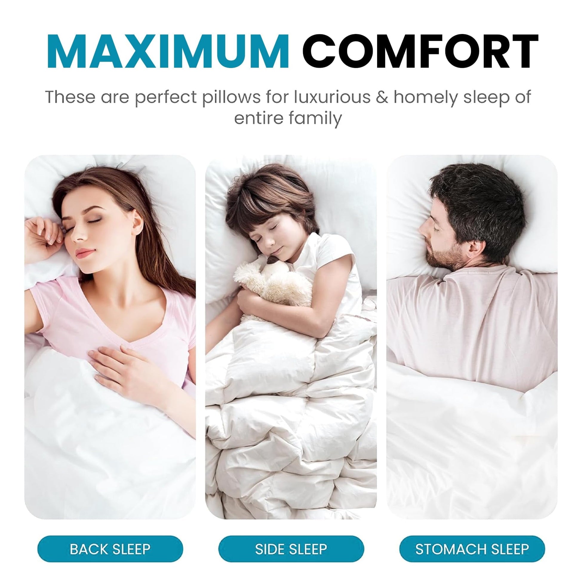 Fluffy Shredded 2-Pack Standard Bed Pillows – Soft, Breathable & Hypoallergenic for Better Sleep - Decorative Throw Pillow Cushion for Sofa & Bed Detail
