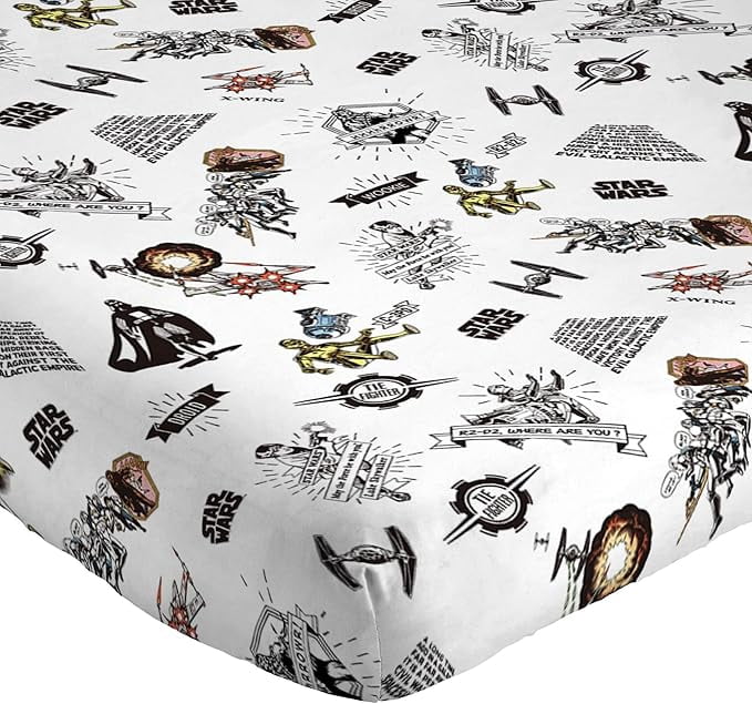 Wrinkle-Resistant T-Shirt Comic 3 Piece Twin Size Bed Sheets Set - Disney Space Theme Bedding - Cooling Hotel Quality Bedding Sheets and Pillowcases Detail