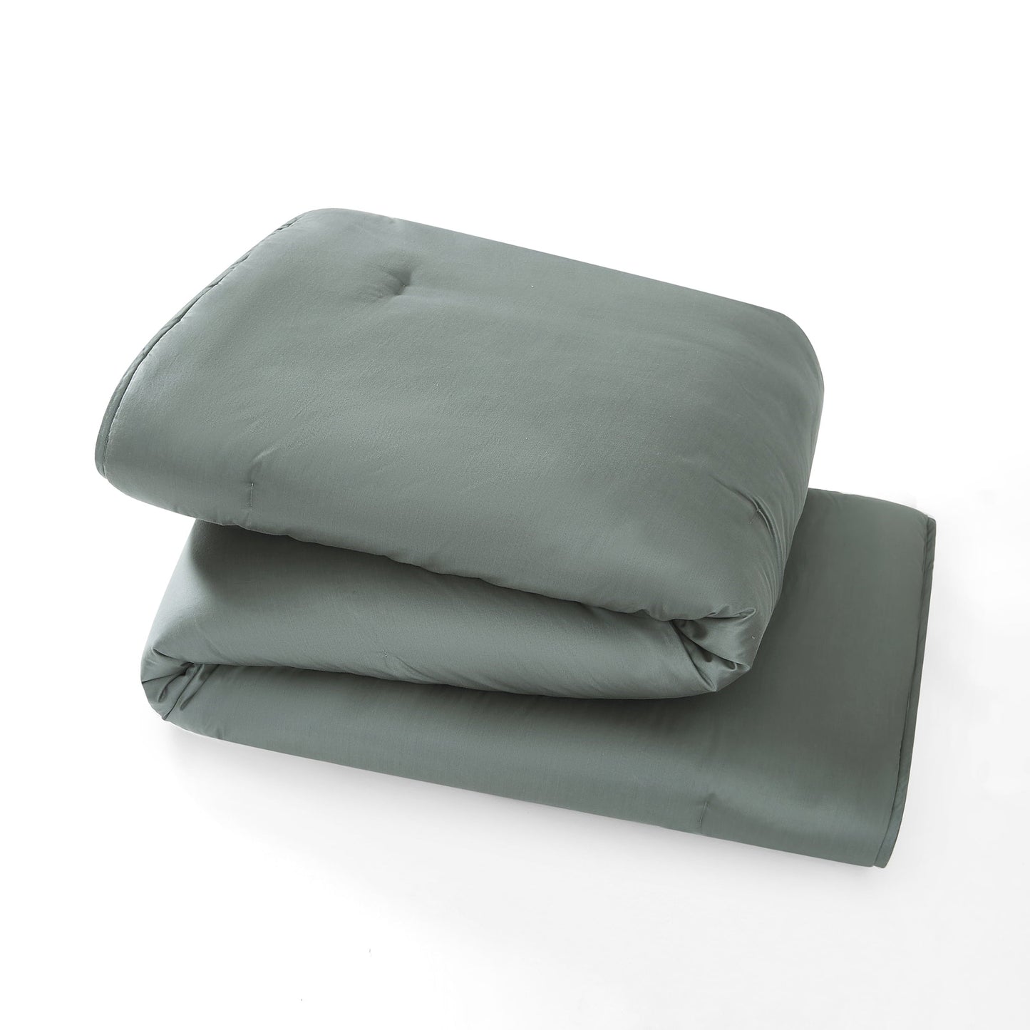 Heavyweight Warmth 3-Piece 400 Thread Count Flag Stone Green Cotton Lyocell Blend Comforter Set, Adult King - Hypoallergenic Ultra-Fluffy Quilt for Winter Detail